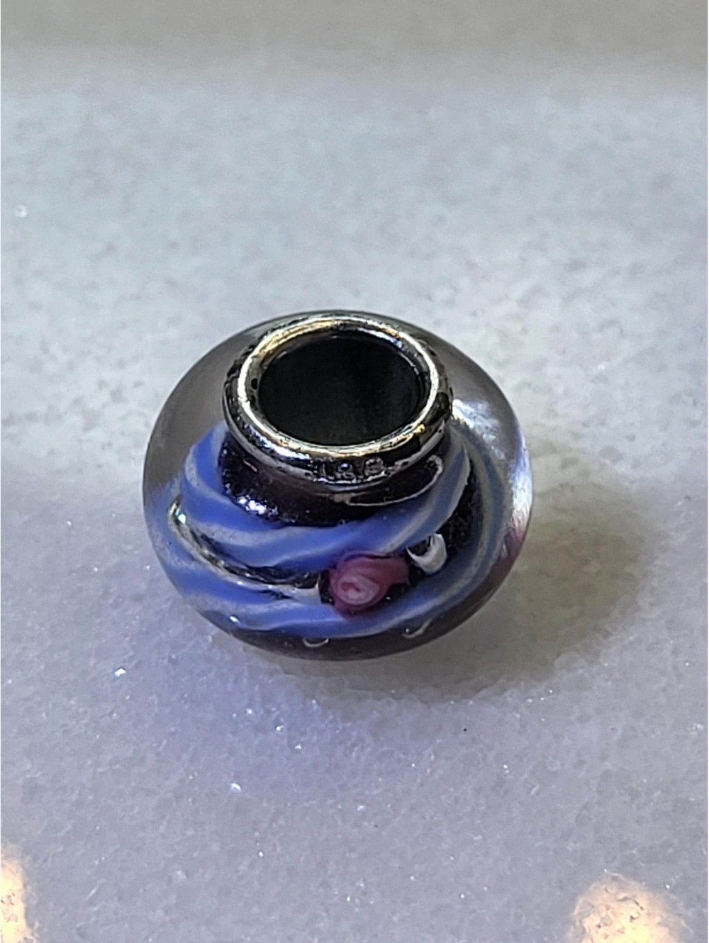 925 Sterling Silver Round Charm For Pandora type bracelet or Necklace